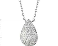 Naszyjnik srebrny z cyrkoniami - łezka
