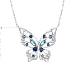 Naszyjnik srebrny z cyrkoniami - motyl