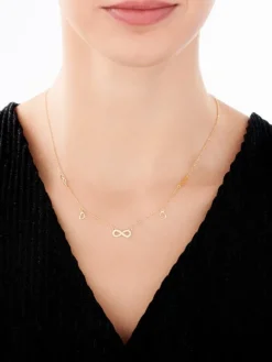 Naszyjnik srebrny z cyrkoniami - nieskończoności, serca