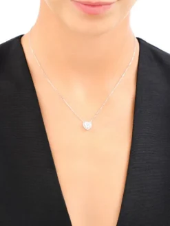 Naszyjnik srebrny z cyrkoniami - serce