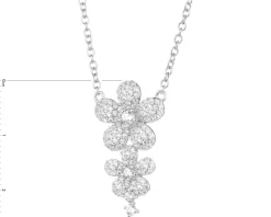 Naszyjnik srebrny z cyrkoniami - kwiaty