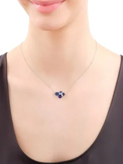 Naszyjnik srebrny z cyrkoniami i szlifowanym szkłem