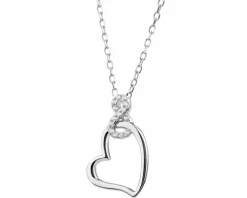 Naszyjnik srebrny z cyrkoniami - serce, nieskończoność
