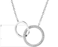 Naszyjnik srebrny z cyrkoniami - koła