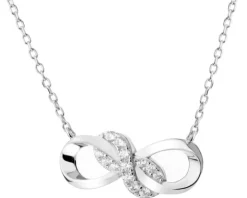 Naszyjnik srebrny z cyrkoniami - nieskończoności