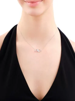 Naszyjnik srebrny z cyrkoniami - nieskończoności