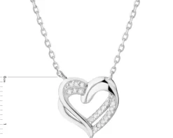 Naszyjnik srebrny z cyrkoniami - serce
