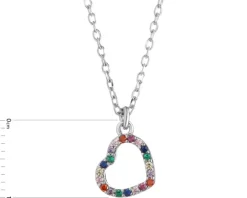 Naszyjnik srebrny z cyrkoniami - serce