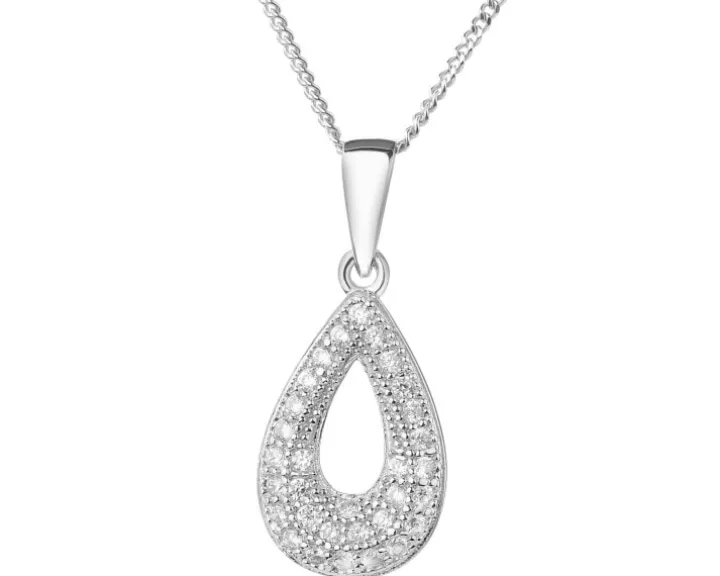 Naszyjnik srebrny z cyrkoniami