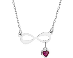 Naszyjnik srebrny z cyrkonią - nieskończoność, serce