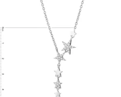 Naszyjnik srebrny z cyrkoniami - gwiazdy