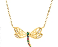 Naszyjnik srebrny z cyrkoniami - ważka