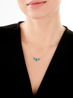 Naszyjnik srebrny z cyrkoniami - motyl