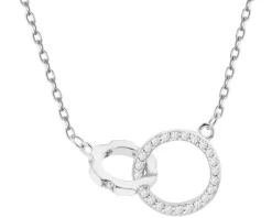 Naszyjnik srebrny z cyrkoniami - koła