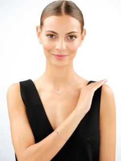 Naszyjnik srebrny z cyrkoniami - koła