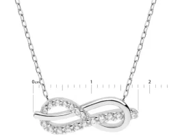 Naszyjnik srebrny z cyrkoniami - nieskończoność