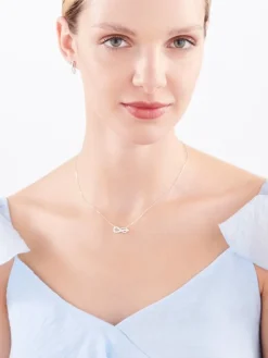 Naszyjnik srebrny z cyrkoniami - nieskończoność