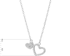 Naszyjnik srebrny z cyrkoniami - serca