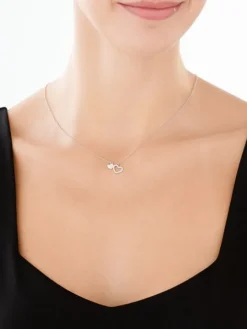 Naszyjnik srebrny z cyrkoniami - serca