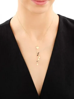 Naszyjnik srebrny z cyrkoniami - serca