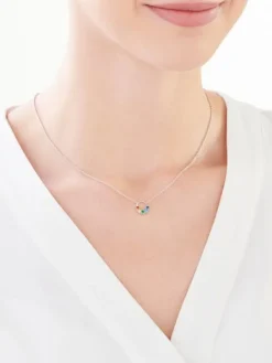 Naszyjnik srebrny z cyrkoniami - koło