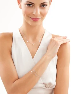 Naszyjnik srebrny z cyrkonią - koniczyna, serce