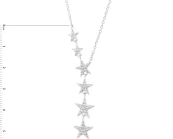Naszyjnik srebrny z cyrkoniami - gwiazdy