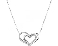 Naszyjnik srebrny z cyrkoniami - serce