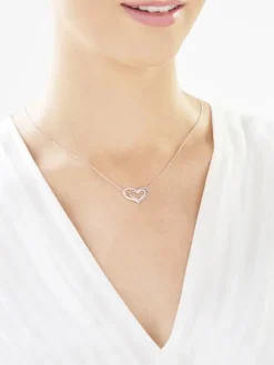 Naszyjnik srebrny z cyrkoniami - serce