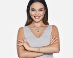 Naszyjnik srebrny z cyrkoniami - mama, serce