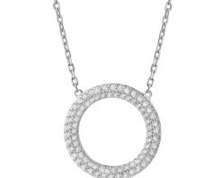 Naszyjnik srebrny z cyrkoniami - koło
