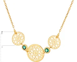 Naszyjnik srebrny z cyrkoniami - rozety