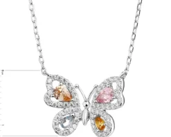 Naszyjnik srebrny z cyrkoniami - motyl