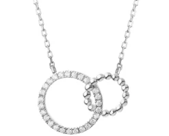 Naszyjnik srebrny z cyrkoniami - koła