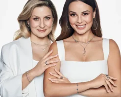 Naszyjnik srebrny z cyrkoniami - koła