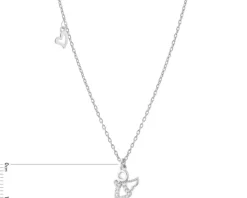 Naszyjnik srebrny z cyrkoniami - aniołek, serce