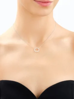 Naszyjnik srebrny z cyrkoniami - koło