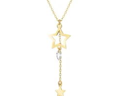 Naszyjnik srebrny z cyrkonią - gwiazdy