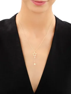 Naszyjnik srebrny z cyrkonią - gwiazdy