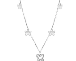 Naszyjnik srebrny z cyrkoniami - motyle