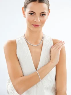 Naszyjnik srebrny z cyrkoniami