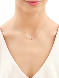 Naszyjnik srebrny z cyrkoniami - nieskończoności