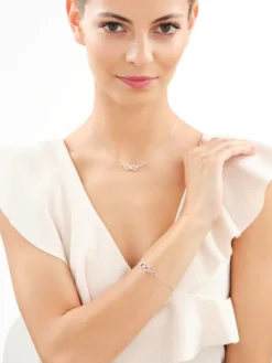 Naszyjnik srebrny z cyrkoniami - nieskończoności