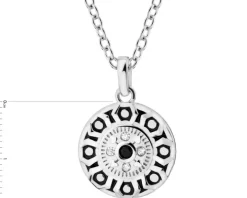 Naszyjnik srebrny z cyrkoniami i emalią