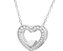 Naszyjnik srebrny z cyrkoniami - serce