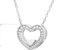 Naszyjnik srebrny z cyrkoniami - serce