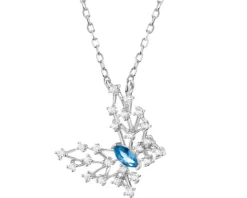 Naszyjnik srebrny z cyrkoniami - motyl