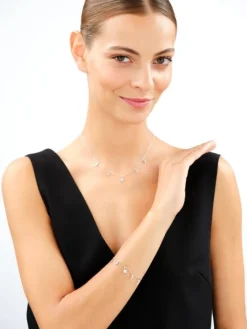 Naszyjnik srebrny z cyrkoniami - Księżyce, gwiazda