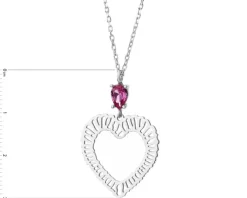 Naszyjnik srebrny z cyrkonią - serce