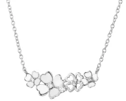 Naszyjnik srebrny z cyrkoniami - kwiaty